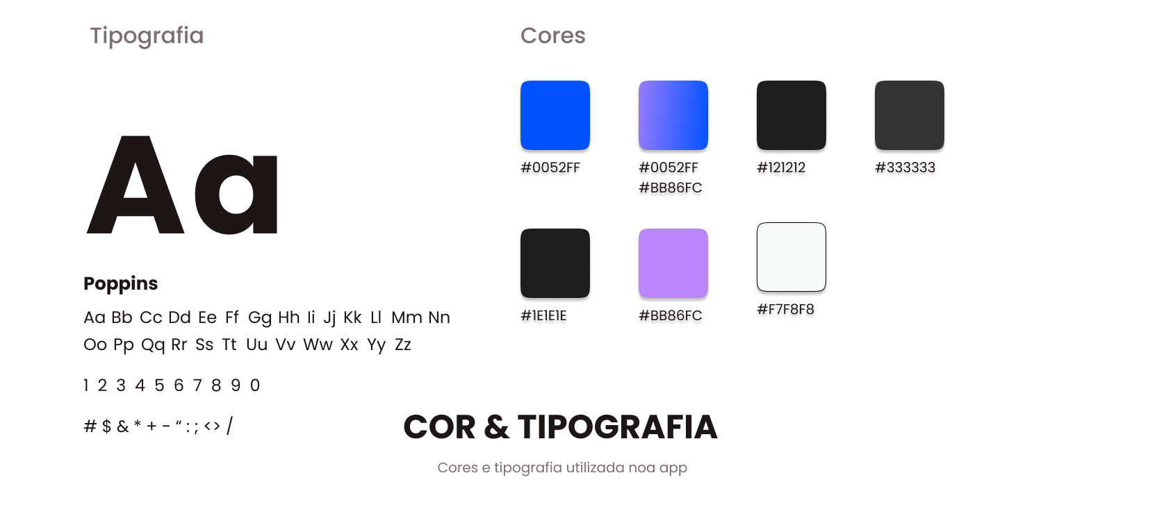 Cores e tipografia FitForAll